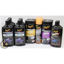 BOX OF ASST MEGUIARS SWIRL X, ULTIMATE POLISH,