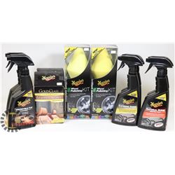 BOX OF ASST MEGUIARS INCL WHEEL POLISH KIT,