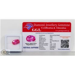 #1-GENUINE PINK SAPPHIRE GEMSTONE 7.75CT
