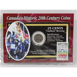 1969 CANADIAN 25 CENT CARIBOU REVERSE COIN WITH