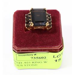 STAMPED .925 RING WITH SEMI PRECIOUS STONE