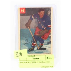 PARKHURST 1954-55 #68 RALEIGH HOCKEY CARD