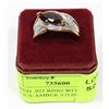 Image 1 : STAMPED .925 RING WITH SEMI PRECIOUS AMBER STONE