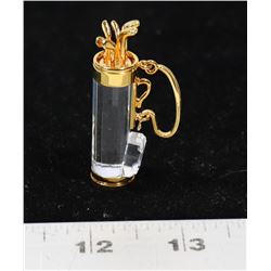 SWAROVSKI 22K GOLD GOLF BAG RETIRED FIGURE