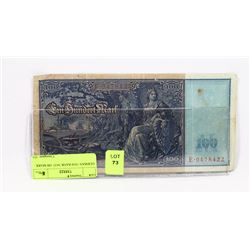 GERMAN 1910 BANK NOTE 100 MARK