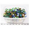 Image 1 : PLASTIC TUB W/VINTAGE MARBLES - LRG, MED & SML.