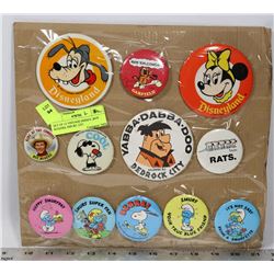 SET OF 12 VINTAGE DISNEY, ROY ROGERS, SMURF, ETC