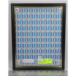 FRAMED FULL SHEET OF 1941 CHRISTMAS SEALS