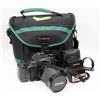Image 1 : CANON T50 FILM CAMERA WITH FLASH AND CASE.