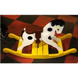 WOOD HAND CRAFTED ROCKING HORSE