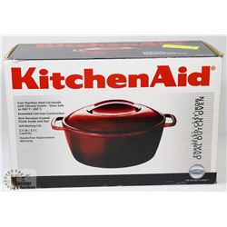 KITCHEN AID 3.5Q ENAMELED CAST IRON COVERED DUTCH