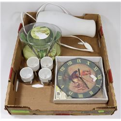 LOT OF HOUSEHOLD ITEMS INCL. ESPRESSO COFFEE CUPS,