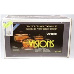 VISIONS BY CORNING 7PC TOP OF THE RANGE COOKWARE