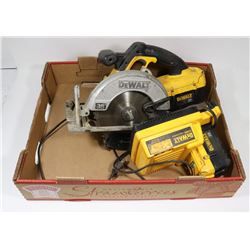 DEWALT CORDLESS SAW WITH CHARGER AND 2 BATTERIES