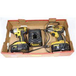 LOT OF 2 DEWALT 18V IMPACT DRIVER WITH BATTERIES