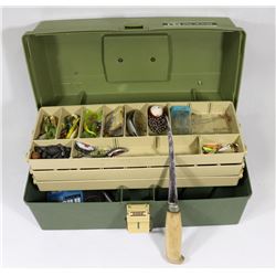 PLANO FISHING BOX  WITH CONTENTS.