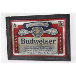 MIRRORED BUDWEISER ADVERTISEMENT SIGN