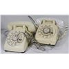 Image 1 : 2 WHITE VINTAGE ROTARY TELEPHONES