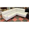 Image 1 : NEW WHITE GENUINE LEATHER CHAISE LOUNGE SECTIONAL