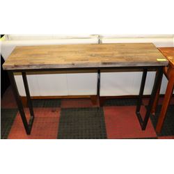 WOOD STYLE AND METAL SOFA TABLE, 49"X15"X31.5"