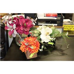 LOT OF 3 ARTIFICIAL FLOWERS