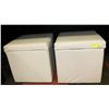 Image 1 : PAIR OF WHITE LEATHERETTE STORAGE STOOLS