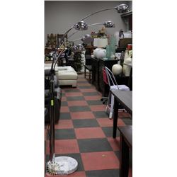 CHROME STANDING LAMP WITH MOVEABLE ARMS