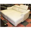 Image 1 : NEW OFF WHITE GENUINE LEATHER LIFT BACK LOUNGE