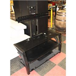 3 TIER METAL AND TINTED GLASS TV STAND,