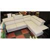 Image 1 : NEW WHITE GENUINE LEATHER LIFT BACK CHAISE LOUNGE