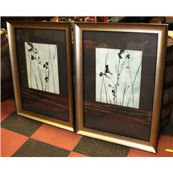 PAIR OF SHOWHOME LARGE FRAMED TWIG PICTURES