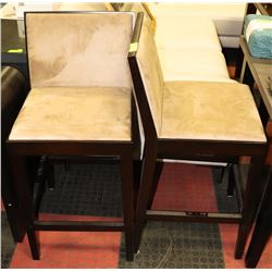 LOT OF 2 SUEDE STYLE CHAIRS