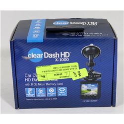 CLEAR DASH HD DASH CAMERA WITH MEMORY CARD