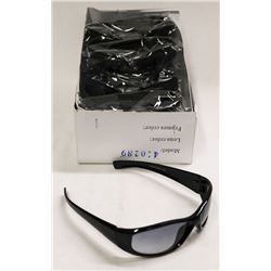 BOX OF BLACK FRAME BLACK LENSE DESIGNER SUNGLASSES