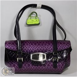 PURPLE PRINCESS FLORENCE SNAKE SKIN STYLE PURSE