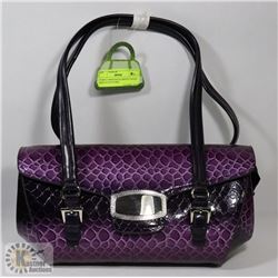 PURPLE PRINCESS FLORENCE SNAKE SKIN STYLE PURSE