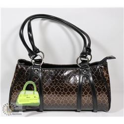 BROWN PRINCESS FLORENCE SNAKE SKIN STYLED PURSE