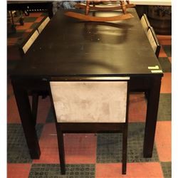 BLACK DINING ROOM TABLE WITH 6 CHAIRS 37.5 X 69"