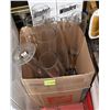 Image 1 : BOX OF TALL GLASS VASES