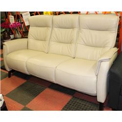 NEW GENUINE OFF WHITE LEATHER ELECTRIC RECLINING