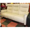 Image 1 : NEW GENUINE OFF WHITE LEATHER ELECTRIC RECLINING