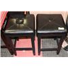 Image 1 : PAIR OF SHOWHOME BLACK LEATHERETTE STOOLS
