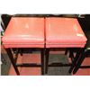 Image 1 : PAIR OF SHOWHOME PINK ALLIGATOR STYLE BAR STOOLS
