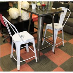 SHOWHOME METAL BAR TABLE WITH 2 STOOLS