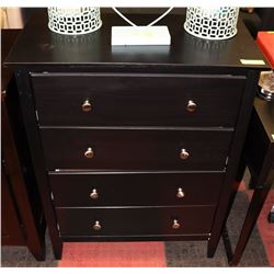 SHOWHOME BLACK 4 DRAWER CHEST OF DRAWERS