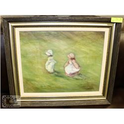 ESTATE OIL ON CANVAS "GIRLS IN A STORM"