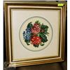 Image 1 : ESTATE NEEDLEPONT FLOWER ARRANGMENT PICTURE