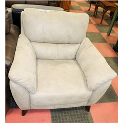 SILVER/GREY FABRIC SOFA CHAIR