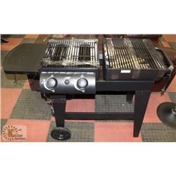 BARBECUE GRILL - ONE SIDE PROPANE, ONE SIDE WOOD