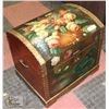 Image 1 : LARGE DECORATIVE WOOD/BRASS STORAGE TRUNK -